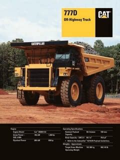 Caterpillar 777D Rock Truck Specs & Dimensions :: RitchieSpecs.